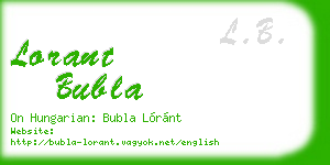 lorant bubla business card